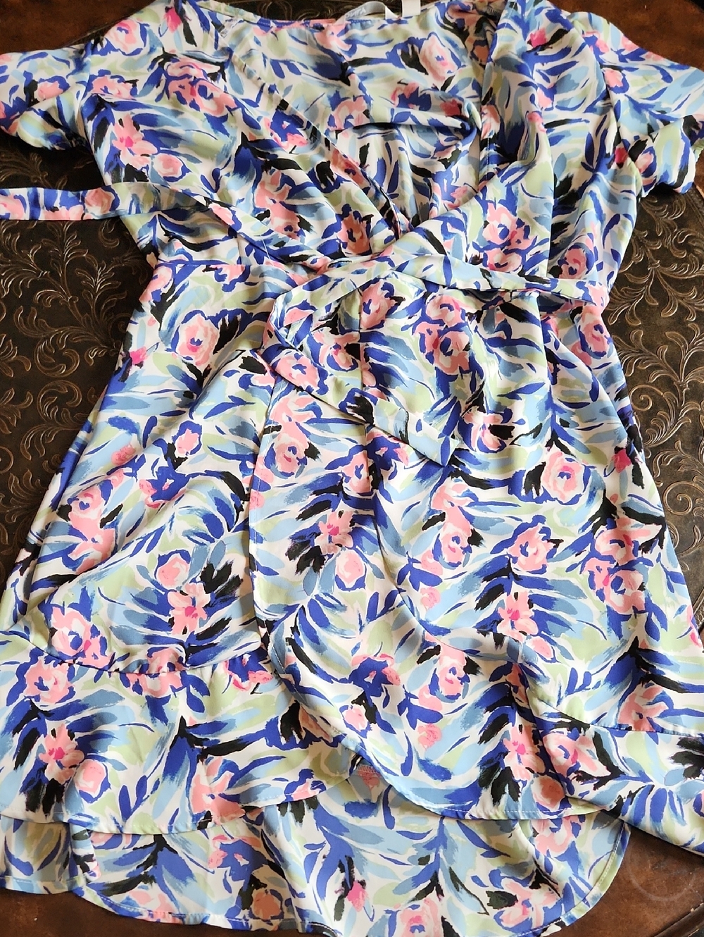 ONLY Floral Print Wrap Dress Sz MED